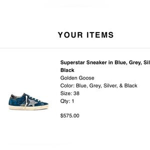 Golden Goose Superstar Sneakers in Blue, Gray, and Silver